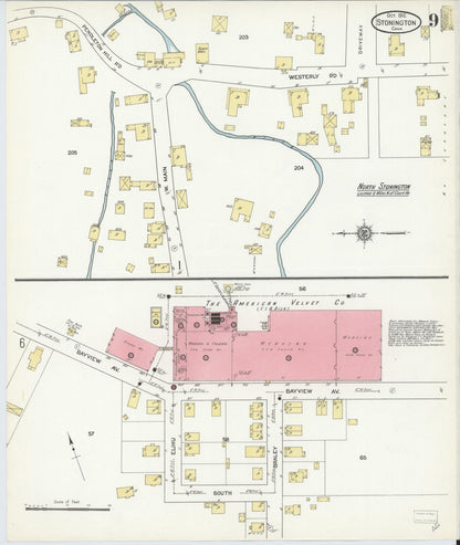 Sanborn Fire Insurance Map from Stonington, New London County, Connecticut (1912), Sheet #0009 - Complete Map Set gallery image, historic Sanborn map, vintage wall art, Connecticut Connecticut