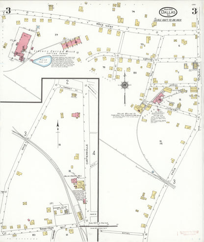 Sanborn Fire Insurance Map from Dallas, Paulding County, Georgia (1923), Sheet #0003 - Complete Map Set gallery image, historic Sanborn map, vintage wall art, Georgia Georgia