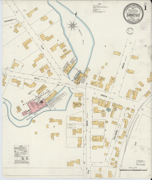Sanborn Fire Insurance Map from Sabattus, Androscoggin County, Maine (1902), Sheet #0001