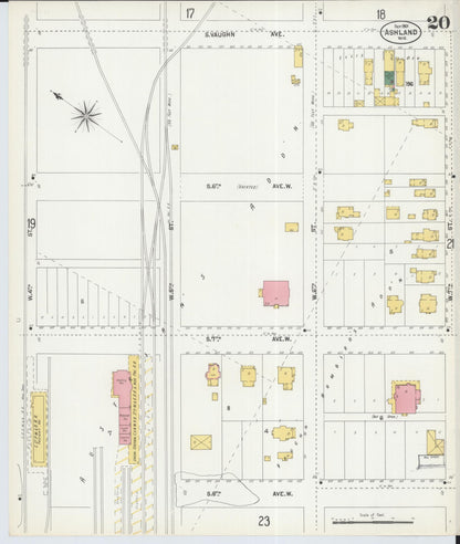Sanborn Fire Insurance Map from Ashland, Ashland County, Wisconsin (1901), Sheet #0020 - Complete Map Set gallery image, historic Sanborn map, vintage wall art, Wisconsin Wisconsin