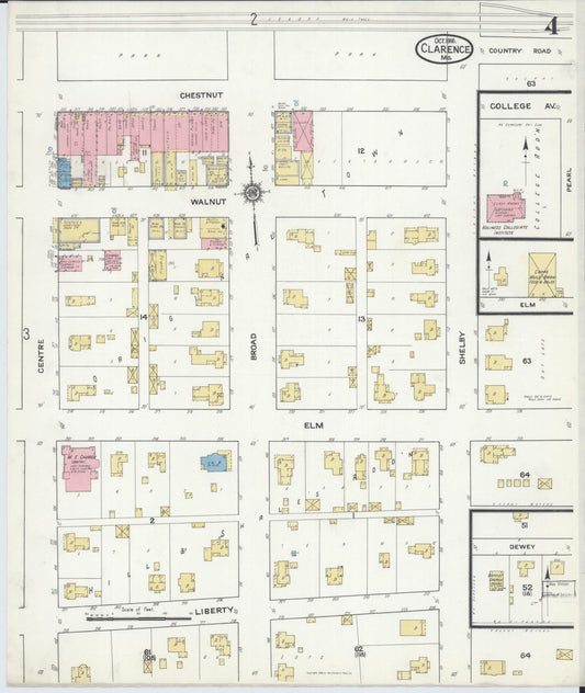 Sanborn Fire Insurance Map from Clarence, Shelby County, Missouri (1916), Sheet #0004 - Historic Sanborn Fire Insurance Map Print, vintage old map wall art, antique decor, genealogy gift, Missouri Missouri map