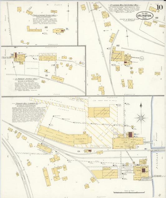 Sanborn Fire Insurance Map from Arlington, Snohomish County, Washington (1905), Sheet #0010 - Historic Sanborn Fire Insurance Map Print, vintage old map wall art, antique decor, genealogy gift, Washington Washington map