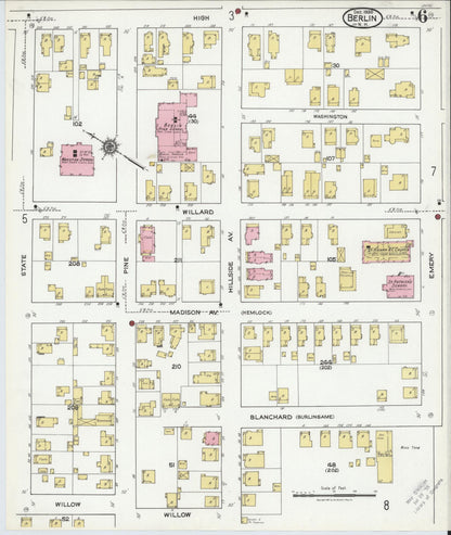 Sanborn Fire Insurance Map from Berlin, Coos County, New Hampshire (1920), Sheet #0006 - Complete Map Set gallery image, historic Sanborn map, vintage wall art, New Hampshire New Hampshire
