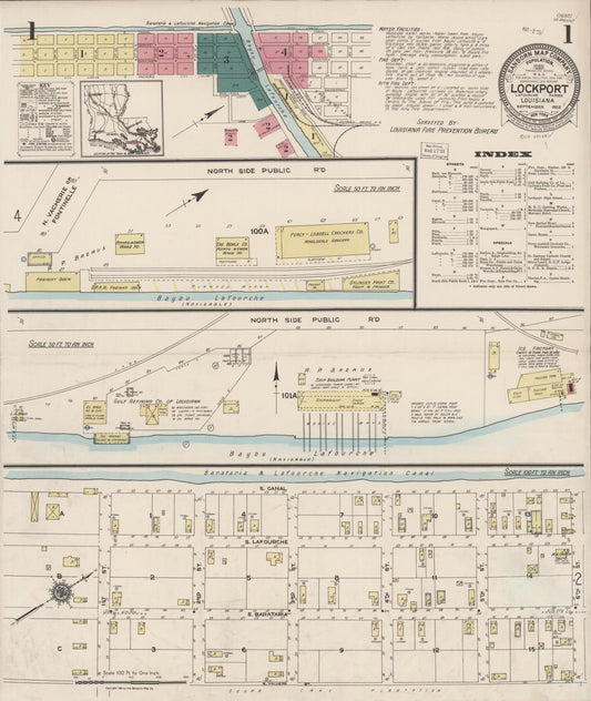 Sanborn Fire Insurance Map from Lockport, Lafourche Parish, Louisiana. (1922) – Historic Sanborn Fire Insurance Map Print