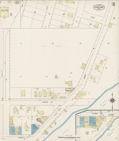 Sanborn Fire Insurance Map from Woodland, Cowlitz County, Washington (1919), Sheet #0003 - Complete Map Set gallery image, historic Sanborn map, vintage wall art, Washington Washington