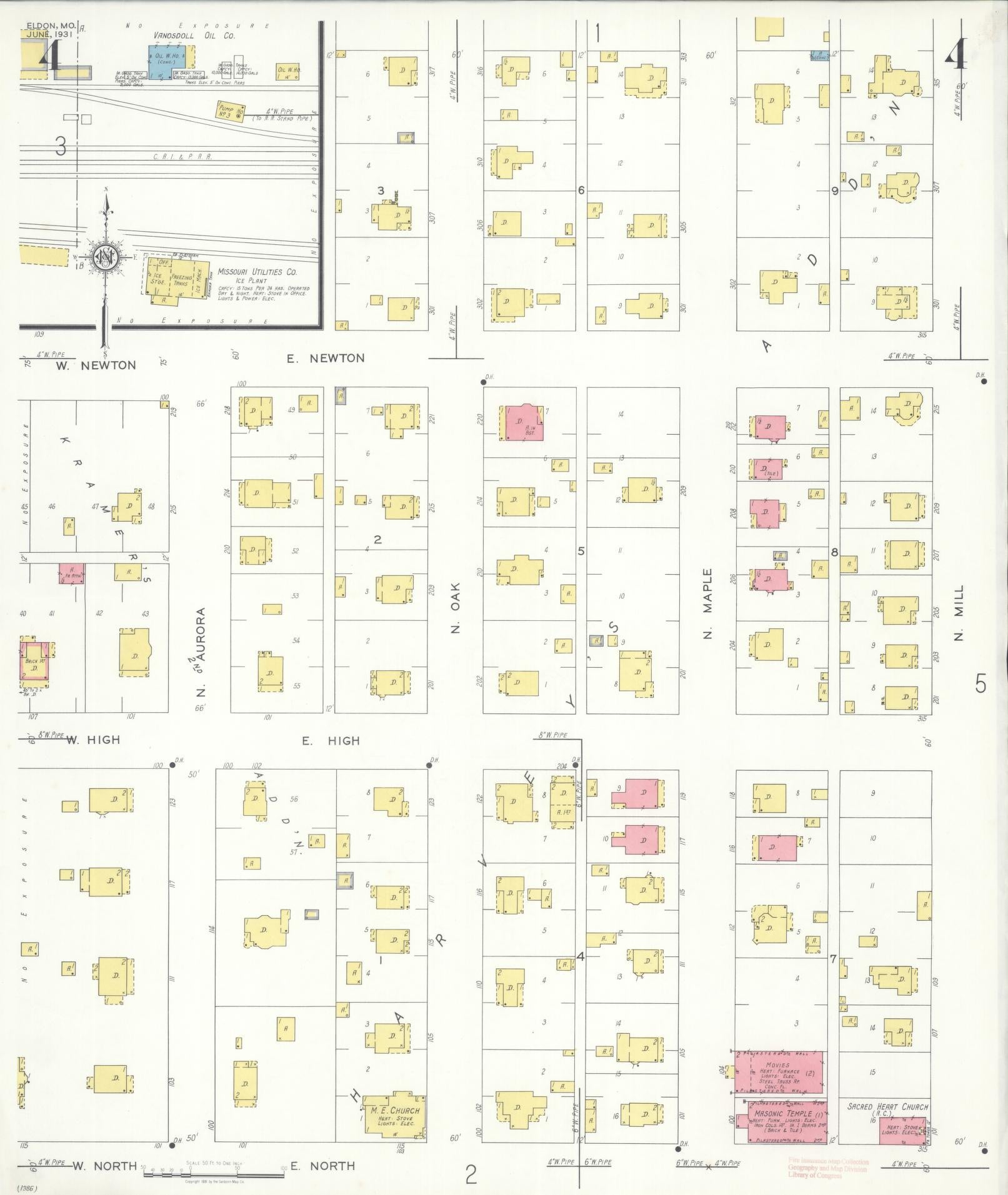 Sanborn Fire Insurance Map from Eldon, Miller County, Missouri (1931), Sheet #0004 - Historic Sanborn Fire Insurance Map Print, vintage old map wall art, antique decor, genealogy gift, Missouri Missouri map