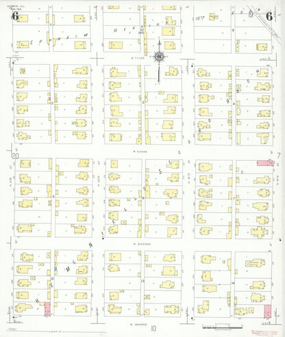 Sanborn Fire Insurance Map from Herrin, Williamson County, Illinois (1941), Sheet #0006 - Complete Map Set gallery image, historic Sanborn map, vintage wall art, Illinois Illinois