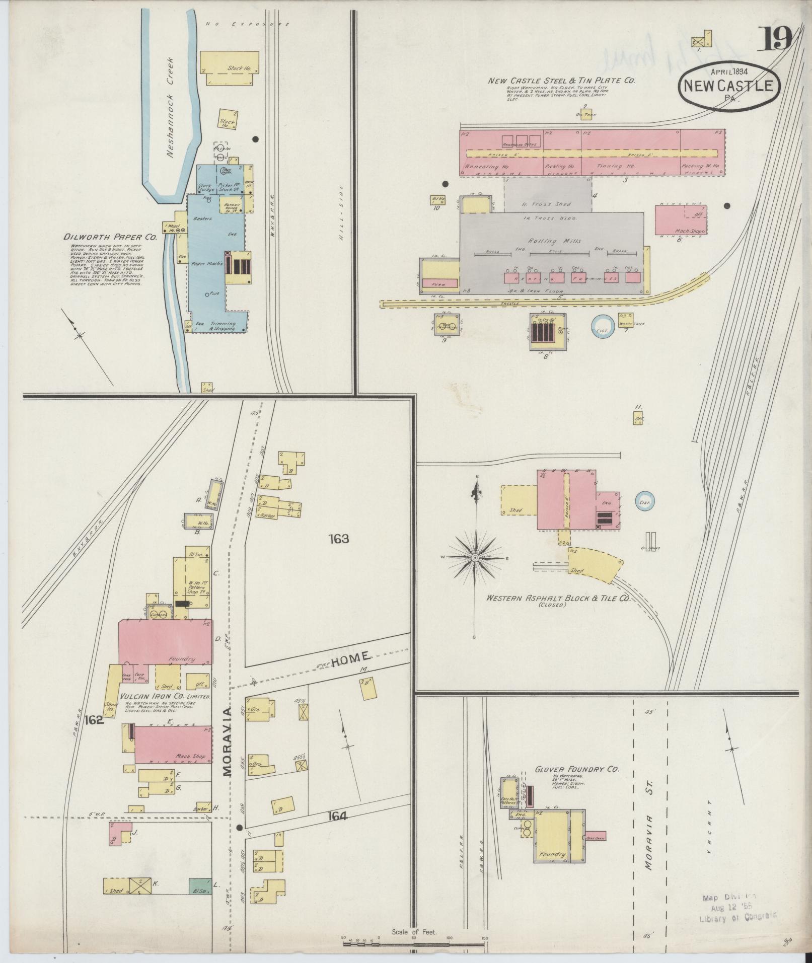 Sanborn Fire Insurance Map from New Castle, Lawrence County, Pennsylvania (1894), Sheet #0019 - Complete Map Set gallery image, historic Sanborn map, vintage wall art, Pennsylvania Pennsylvania