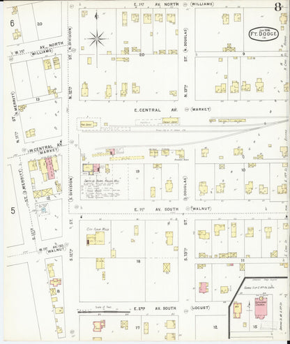 Sanborn Fire Insurance Map from Fort Dodge, Webster County, Iowa (1896), Sheet #0008 - Historic Sanborn Fire Insurance Map Print