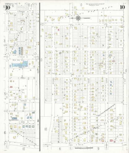 Sanborn Fire Insurance Map from Raymondville, Willacy County, Texas (1948), Sheet #0010 - Historic Sanborn Fire Insurance Map Print, vintage old map wall art, antique decor, genealogy gift, Texas Texas map