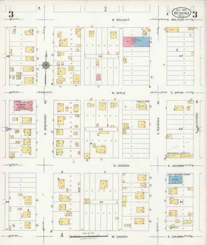 Sanborn Fire Insurance Map from Wewoka, Seminole County, Oklahoma (1925), Sheet #0002 - Complete Map Set gallery image, historic Sanborn map, vintage wall art, Oklahoma Oklahoma