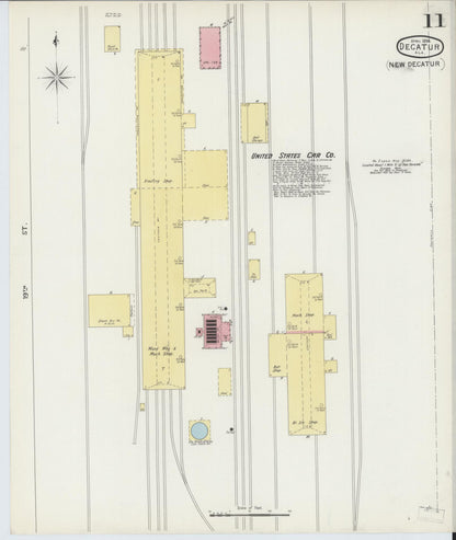 Sanborn Fire Insurance Map from Decatur, Morgan County, Alabama (1894), Sheet #0011 - Complete Map Set gallery image, historic Sanborn map, vintage wall art, Alabama Alabama