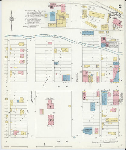 Sanborn Fire Insurance Map from Monte Vista, Rio Grande County, Colorado (1912), Sheet #0002 - Complete Map Set gallery image, historic Sanborn map, vintage wall art, Colorado Colorado