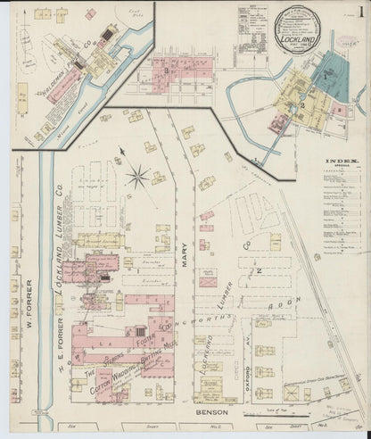Sanborn Fire Insurance Map from Lockland, Hamilton County, Ohio (1886), Sheet #0001 - Complete Map Set gallery image, historic Sanborn map, vintage wall art, Ohio Ohio