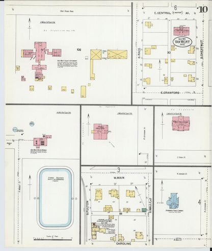 Sanborn Fire Insurance Map from Van Wert, Van Wert County, Ohio (1901), Sheet #0010 - Complete Map Set gallery image, historic Sanborn map, vintage wall art, Ohio Ohio