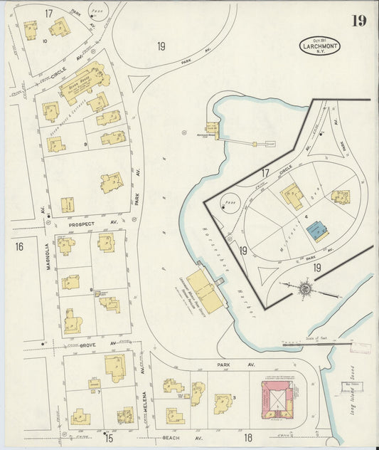 Sanborn Fire Insurance Map from Larchmont, Westchester County, New York (1911), Sheet #0019 - Historic Sanborn Fire Insurance Map Print, vintage old map wall art, antique decor, genealogy gift, New York New York map