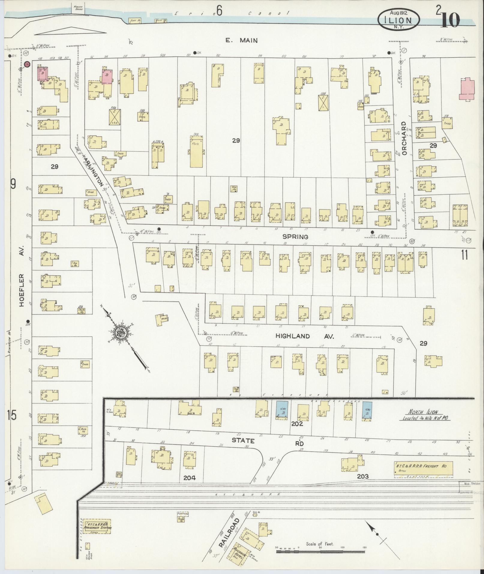 Sanborn Fire Insurance Map from Ilion, Herkimer County, New York (1912), Sheet #0010 - Complete Map Set gallery image, historic Sanborn map, vintage wall art, New York New York