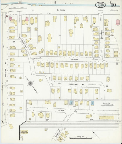 Sanborn Fire Insurance Map from Ilion, Herkimer County, New York (1912), Sheet #0010 - Complete Map Set gallery image, historic Sanborn map, vintage wall art, New York New York