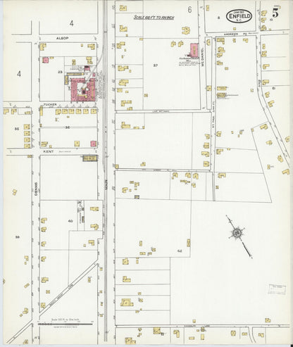 Sanborn Fire Insurance Map from Enfield, Halifax County, North Carolina (1921), Sheet #0005 - Complete Map Set gallery image, historic Sanborn map, vintage wall art, North Carolina North Carolina