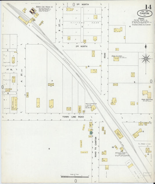 Sanborn Fire Insurance Map from Canton, Fulton County, Illinois (1902), Sheet #0014 - Historic Sanborn Fire Insurance Map Print, vintage old map wall art, antique decor, genealogy gift, Illinois Illinois map