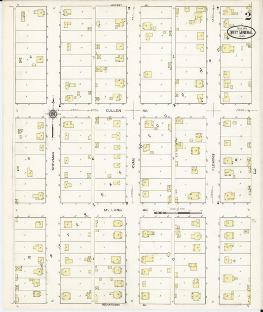 Sanborn Fire Insurance Map from West Mineral, Cherokee County, Kansas (1915), Sheet #0002 - Historic Sanborn Fire Insurance Map Print, vintage old map wall art, antique decor, genealogy gift, Kansas Kansas map