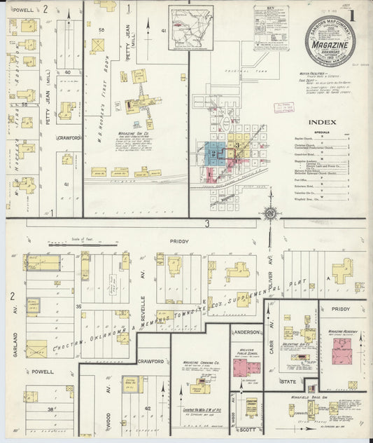 Sanborn Fire Insurance Map from Magazine, Logan County, Arkansas. (1913) – Historic Sanborn Fire Insurance Map Print