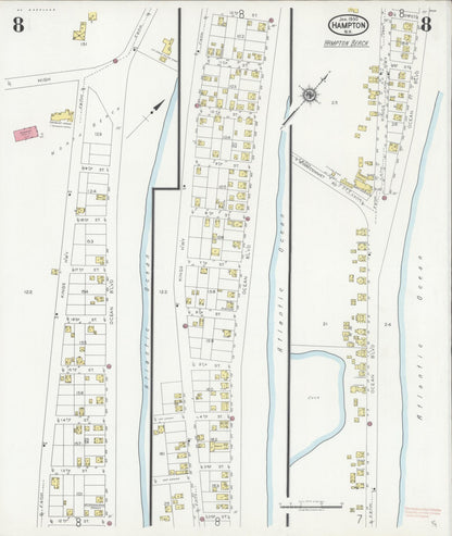 Sanborn Fire Insurance Map from Hampton, Rockingham County, New Hampshire (1930), Sheet #0008 - Complete Map Set gallery image, historic Sanborn map, vintage wall art, New Hampshire New Hampshire