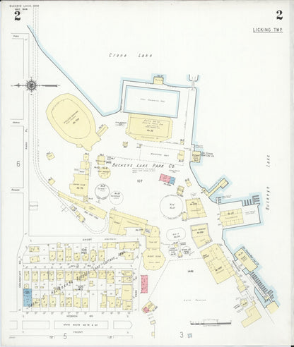 Sanborn Fire Insurance Map from Buckeye Lake, Licking County, Ohio (1946), Sheet #0002 - Historic Sanborn Fire Insurance Map Print, vintage old map wall art, antique decor, genealogy gift, Ohio Ohio map