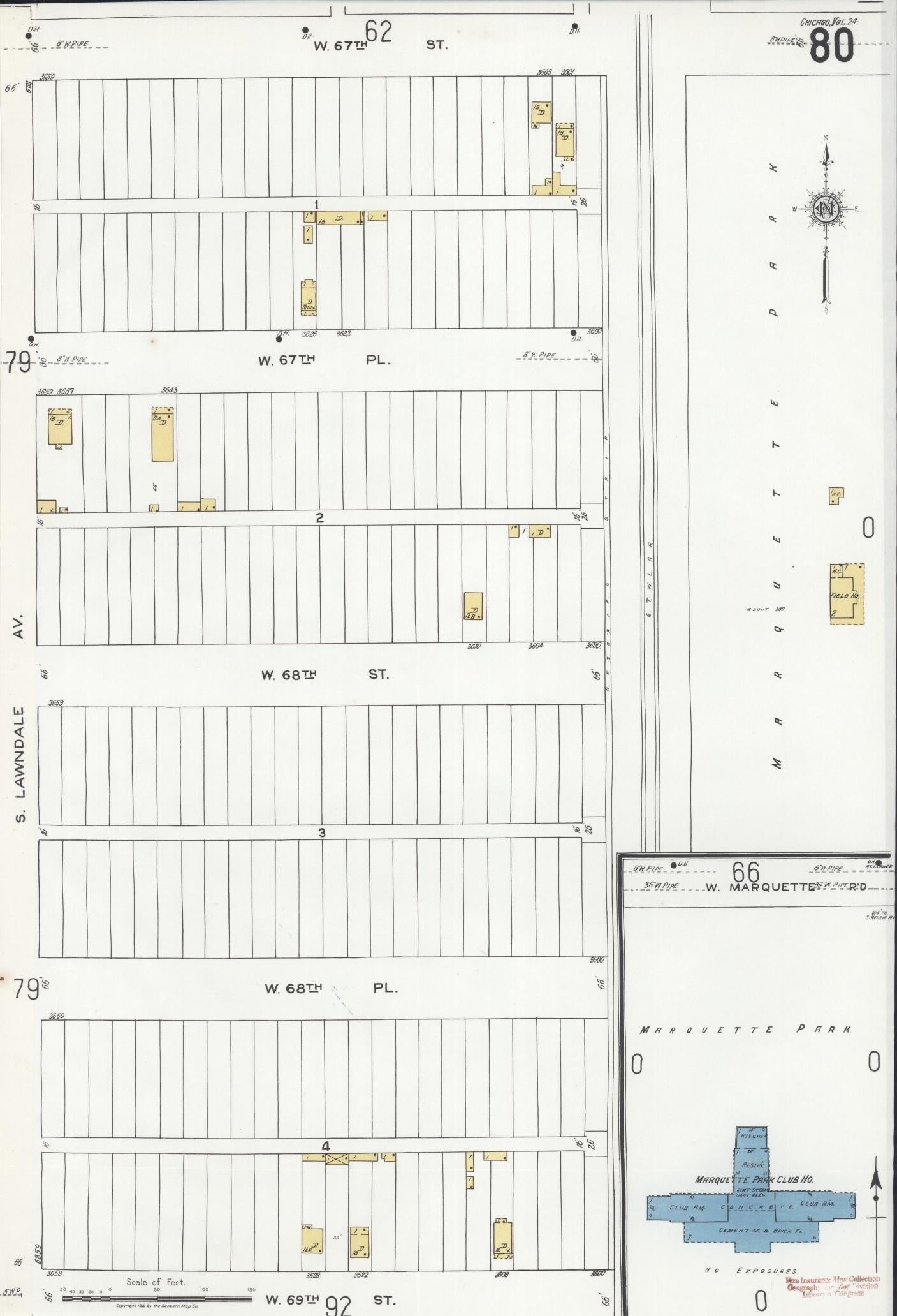 Sanborn Fire Insurance Map from Chicago, Cook County, Illinois (1920), Sheet #0080 - Historic Sanborn Fire Insurance Map Print, vintage old map wall art, antique decor, genealogy gift, Illinois Illinois map