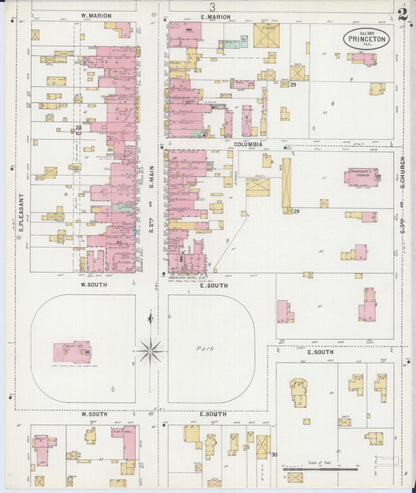 Sanborn Fire Insurance Map from Princeton, Bureau County, Illinois (1897), Sheet #0002 - Complete Map Set gallery image, historic Sanborn map, vintage wall art, Illinois Illinois