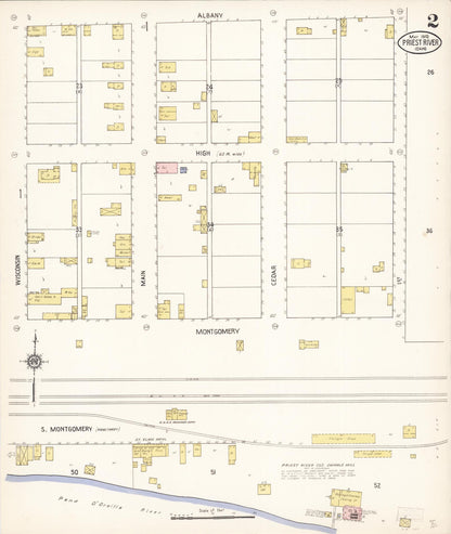 Sanborn Fire Insurance Map from Priest River, Bonner County, Idaho (1910), Sheet #0002 - Complete Map Set gallery image, historic Sanborn map, vintage wall art, Idaho Idaho