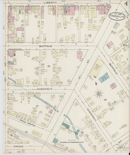Sanborn Fire Insurance Map from Franklin, Venango County, Pennsylvania (1888), Sheet #0004 - Complete Map Set gallery image, historic Sanborn map, vintage wall art, Pennsylvania Pennsylvania