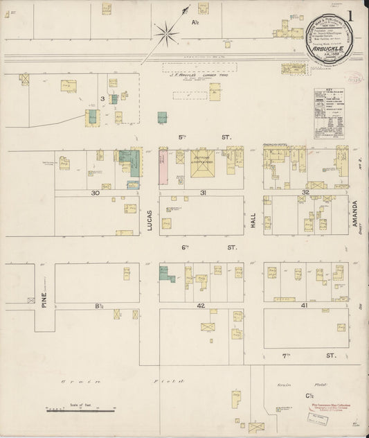 Sanborn Fire Insurance Map from Arbuckle, Colusa County, California (1889), Sheet #0001 - Historic Sanborn Fire Insurance Map Print, vintage old map wall art, antique decor, genealogy gift, California California map