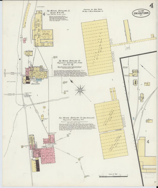 Sanborn Fire Insurance Map from Uniontown, Union County, Kentucky (1897), Sheet #0004 - Historic Sanborn Fire Insurance Map Print, vintage old map wall art, antique decor, genealogy gift, Kentucky Kentucky map