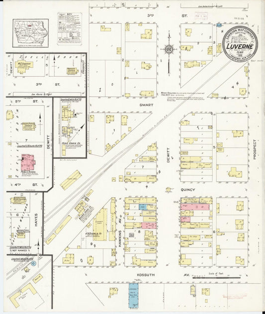 Sanborn Fire Insurance Map from Luverne, Kossuth County, Iowa. (1915) – Map View