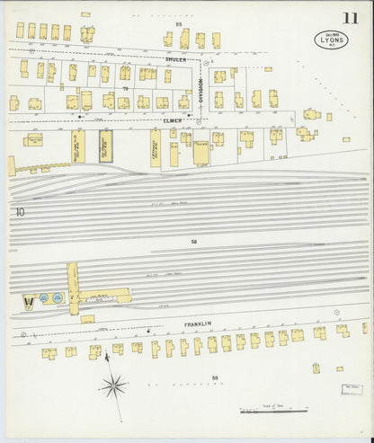 Sanborn Fire Insurance Map from Lyons, Wayne County, New York (1899), Sheet #0011 - Complete Map Set gallery image, historic Sanborn map, vintage wall art, New York New York