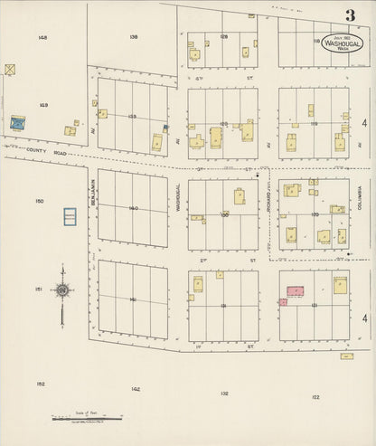 Sanborn Fire Insurance Map from Washougal, Clark County, Washington (1922), Sheet #0003 - Complete Map Set gallery image, historic Sanborn map, vintage wall art, Washington Washington