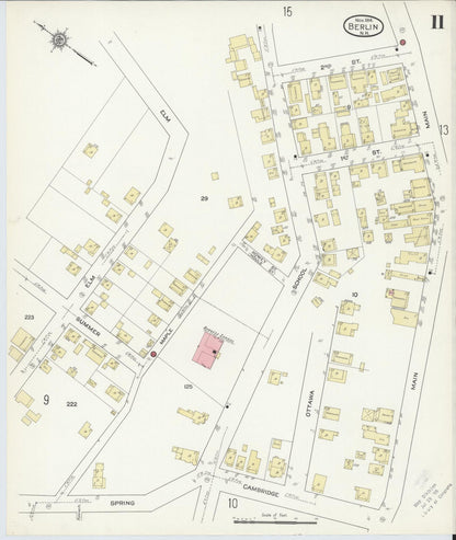 Sanborn Fire Insurance Map from Berlin, Coos County, New Hampshire (1914), Sheet #0011 - Complete Map Set gallery image, historic Sanborn map, vintage wall art, New Hampshire New Hampshire