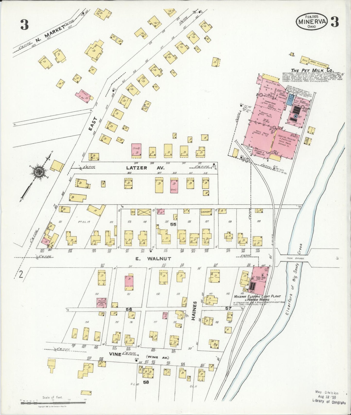 Sanborn Fire Insurance Map from Minerva, Stark And Carroll Counties, Ohio (1925), Sheet #0003 - Complete Map Set gallery image, historic Sanborn map, vintage wall art, Ohio Ohio