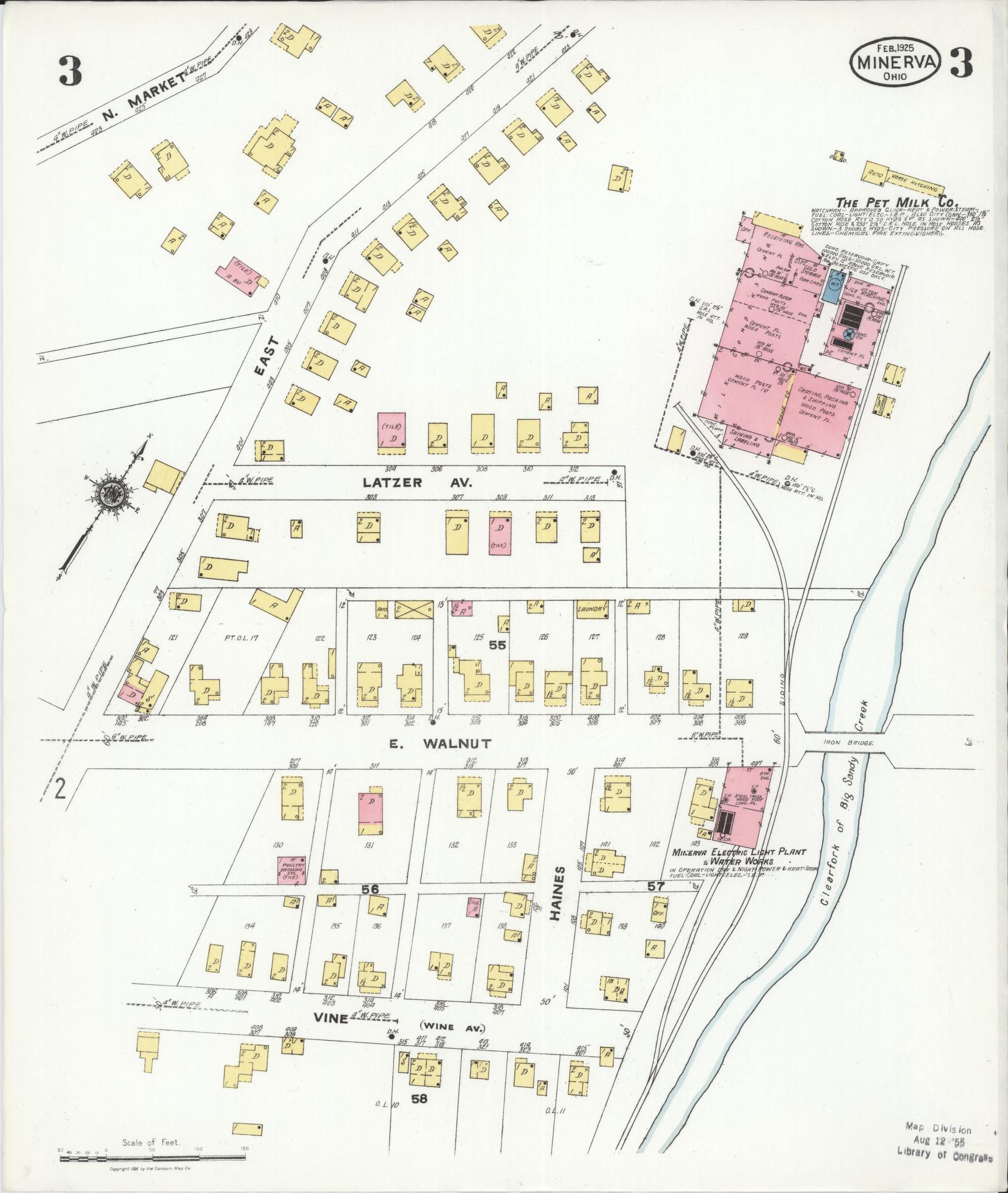 Sanborn Fire Insurance Map from Minerva, Stark And Carroll Counties, Ohio (1925), Sheet #0003 - Complete Map Set gallery image, historic Sanborn map, vintage wall art, Ohio Ohio