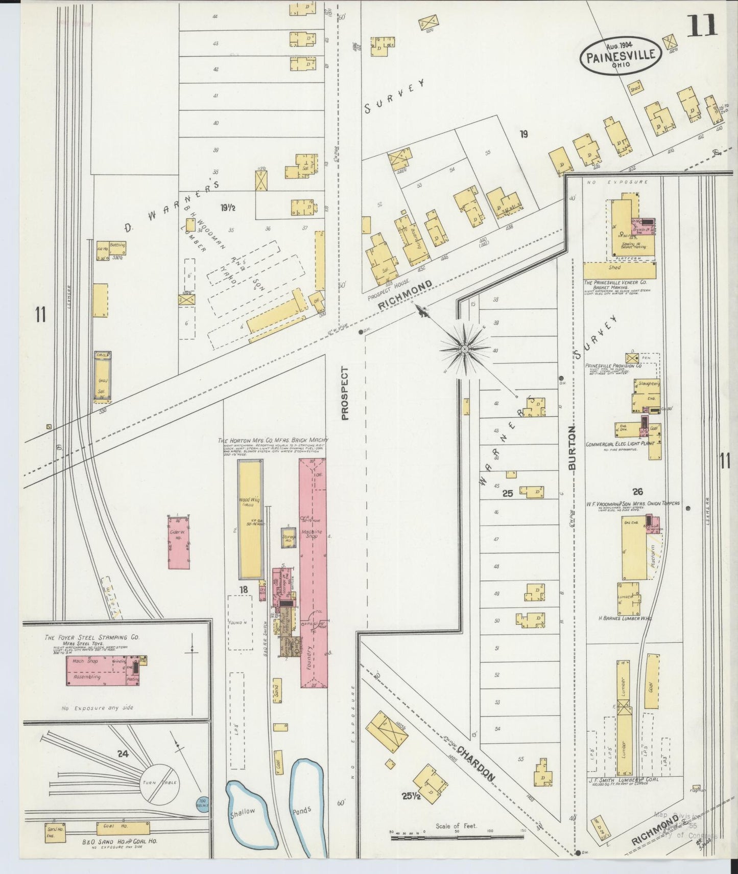 Sanborn Fire Insurance Map from Painesville, Lake County, Ohio (1904), Sheet #0011 - Complete Map Set gallery image, historic Sanborn map, vintage wall art, Ohio Ohio