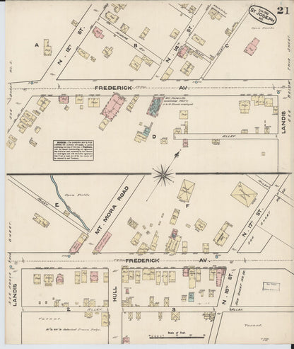 Sanborn Fire Insurance Map from Saint Joseph, Buchanan County, Missouri (1883), Sheet #0021 - Complete Map Set gallery image, historic Sanborn map, vintage wall art, Missouri Missouri
