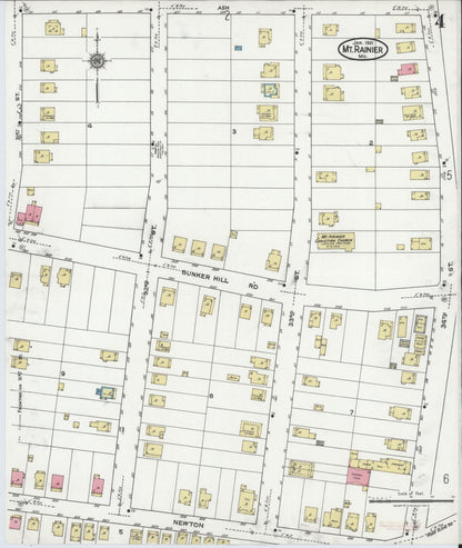 Sanborn Fire Insurance Map from Mount Rainier, Prince Georges County, Maryland (1921), Sheet #0004 - Complete Map Set gallery image, historic Sanborn map, vintage wall art, Maryland Maryland