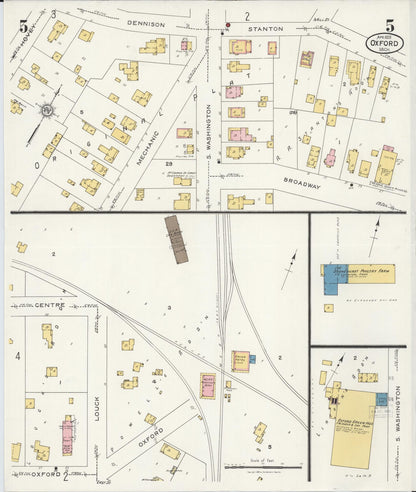 Sanborn Fire Insurance Map from Oxford, Oakland County, Michigan (1926), Sheet #0005 - Complete Map Set gallery image, historic Sanborn map, vintage wall art, Michigan Michigan