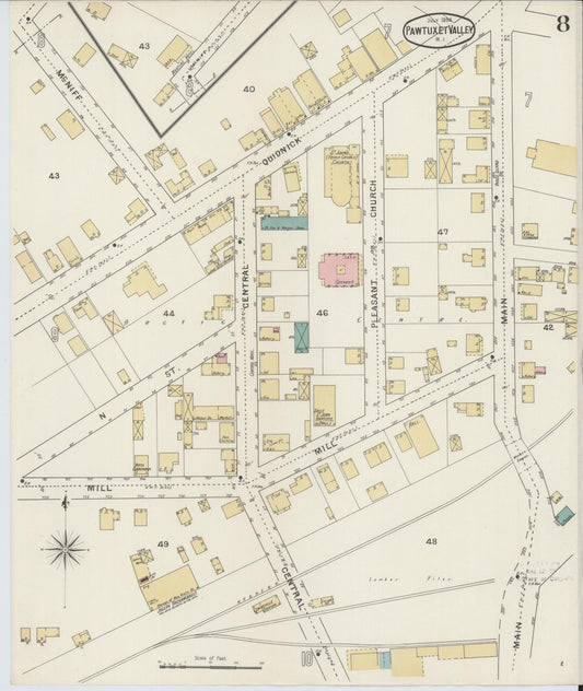 Sanborn Fire Insurance Map from Pawtuxet Valley, Kent and Providence Counties, Rhode Island (1894), Sheet #0008 - Historic Sanborn Fire Insurance Map Print, vintage old map wall art, antique decor, genealogy gift, Washington Washington map