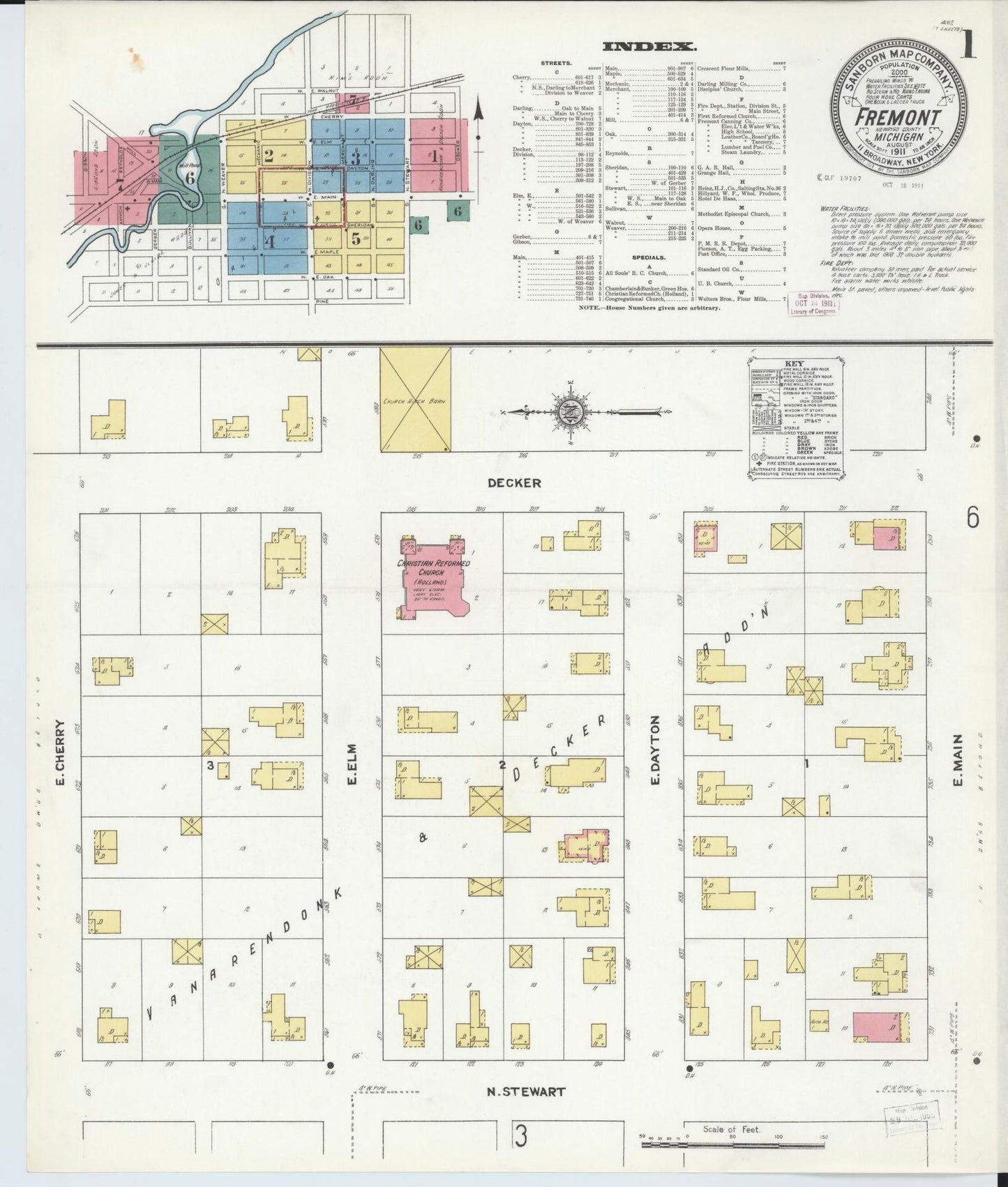Sanborn Fire Insurance Map from Fremont, Newaygo County, Michigan. (1911) – Historic Sanborn Fire Insurance Map Print