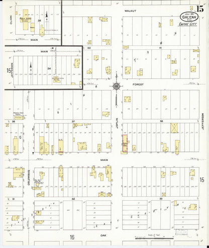 Sanborn Fire Insurance Map from Galena, Cherokee County, Kansas (1911), Sheet #0015 - Complete Map Set gallery image, historic Sanborn map, vintage wall art, Kansas Kansas