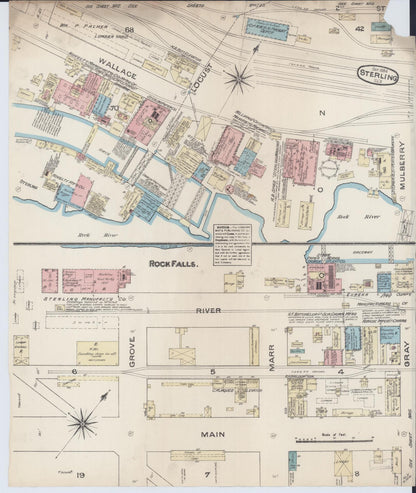 Sanborn Fire Insurance Map from Sterling, Whiteside County, Illinois (1884), Sheet #0006 - Complete Map Set gallery image, historic Sanborn map, vintage wall art, Illinois Illinois