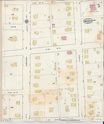 Sanborn Fire Insurance Map from Wagoner, Wagoner County, Oklahoma (1932), Sheet #0005 - Complete Map Set gallery image, historic Sanborn map, vintage wall art, Oklahoma Oklahoma