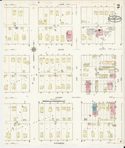Sanborn Fire Insurance Map from Rockwell City, Calhoun County, Iowa (1915), Sheet #0002 - Historic Sanborn Fire Insurance Map Print